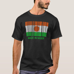 Made in Niger Flag Barcode T-Shirt