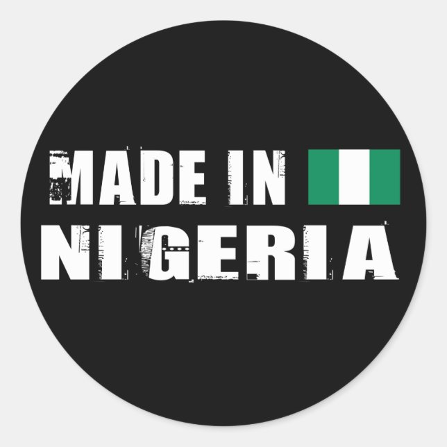 Made in Nigeria Classic Round Sticker (Front)