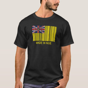 Made in Niue Flag Barcode T-Shirt