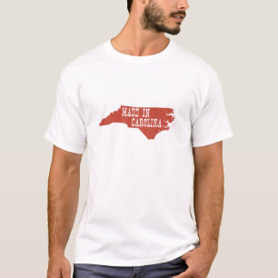 Made in North Carolina State Map Shape Red T-Shirt