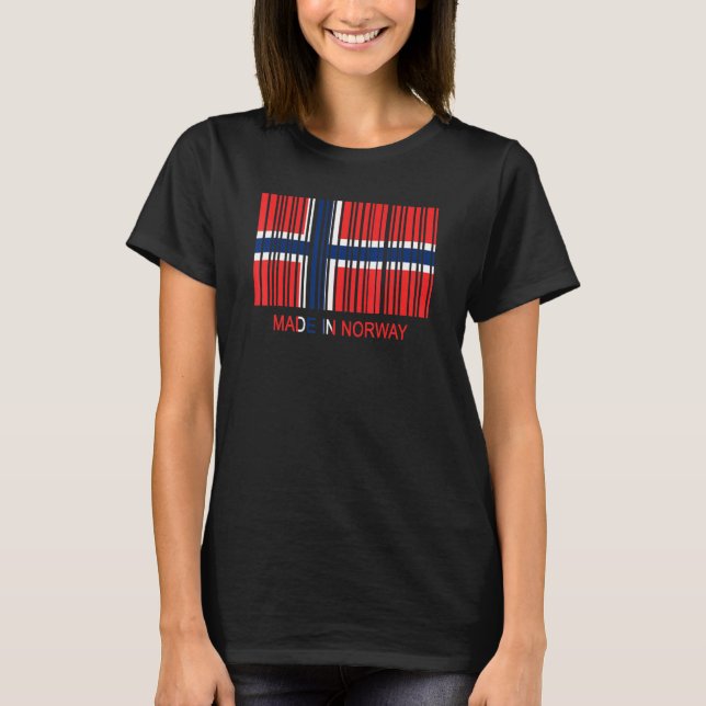 Made in Norway Flag Barcode T-Shirt (Front)
