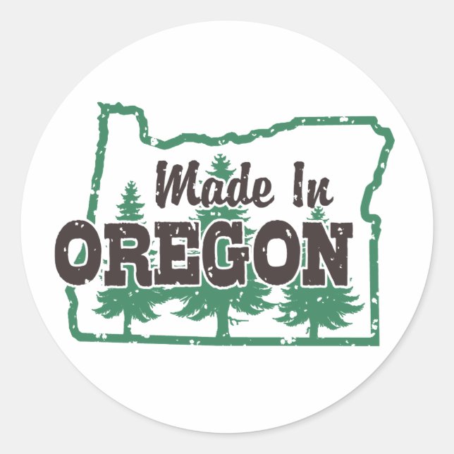 Made In Oregon Classic Round Sticker (Front)