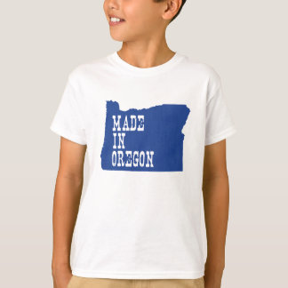 Made In Oregon Map Shape Blue Background Kids T-Shirt