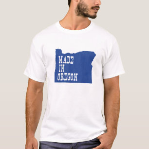Made in Oregon Oregonian Map Shaped Birth State T-Shirt