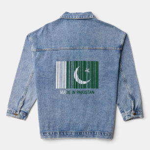 Made in Pakistan Flag Barcode Denim Jacket