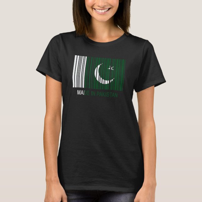 Made in Pakistan Flag Barcode T-Shirt (Front)