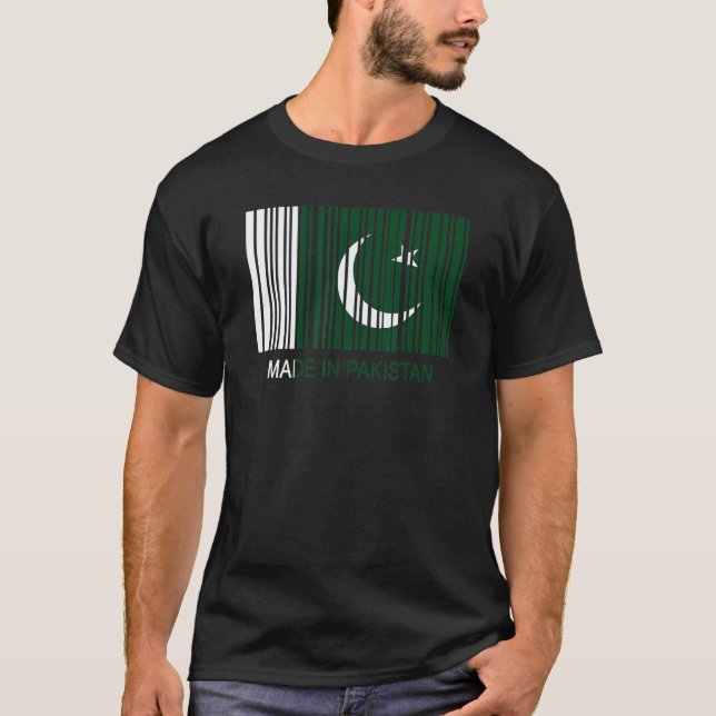Made in Pakistan Flag Barcode T-Shirt (Front)