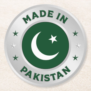 Made In Pakistan Round Paper Coaster