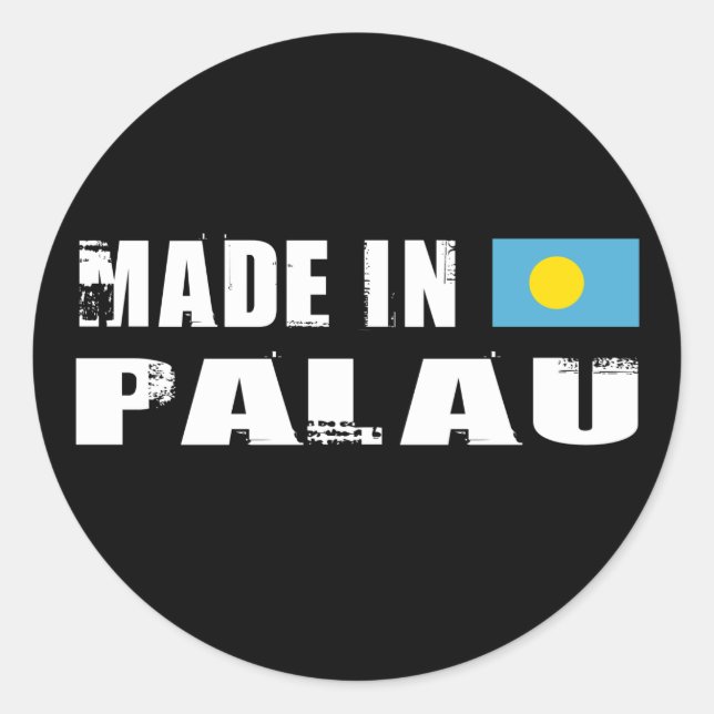 Made in Palau Classic Round Sticker (Front)