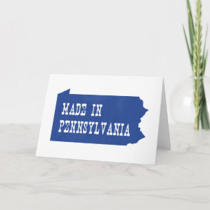 Made In Pennsylvania State Map Shape Blue Card