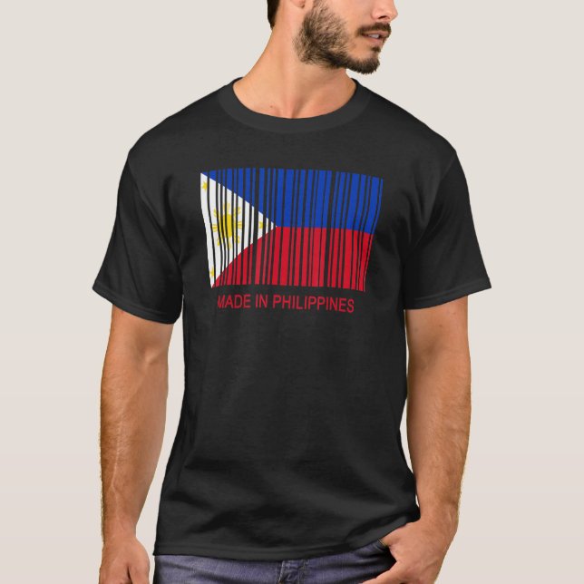 Made in Philippines Flag Barcode T-Shirt (Front)