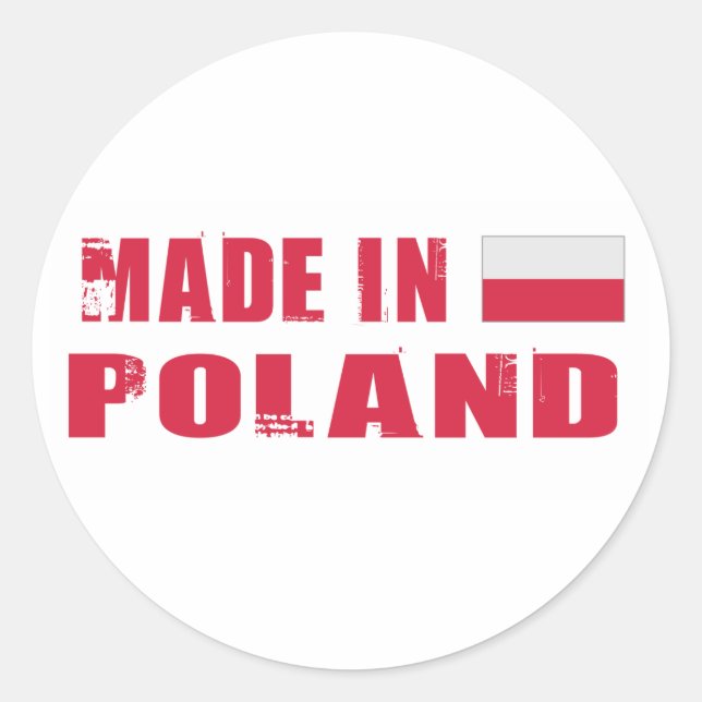 Made in Poland Classic Round Sticker (Front)
