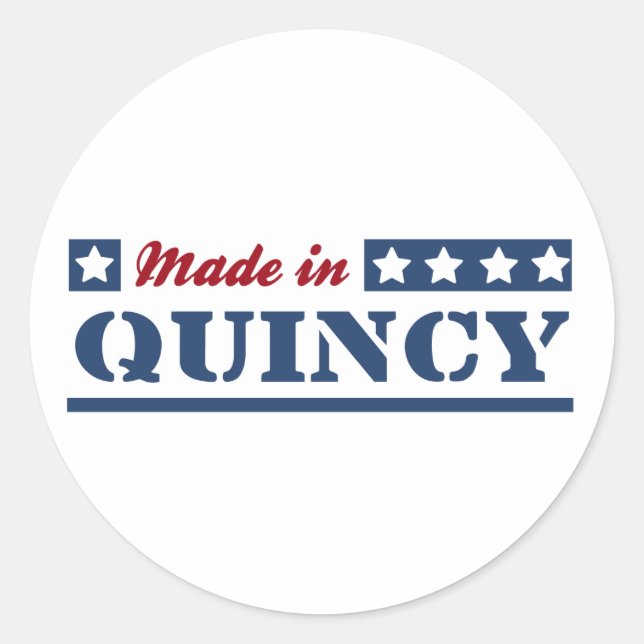 Made in Quincy MA Classic Round Sticker (Front)