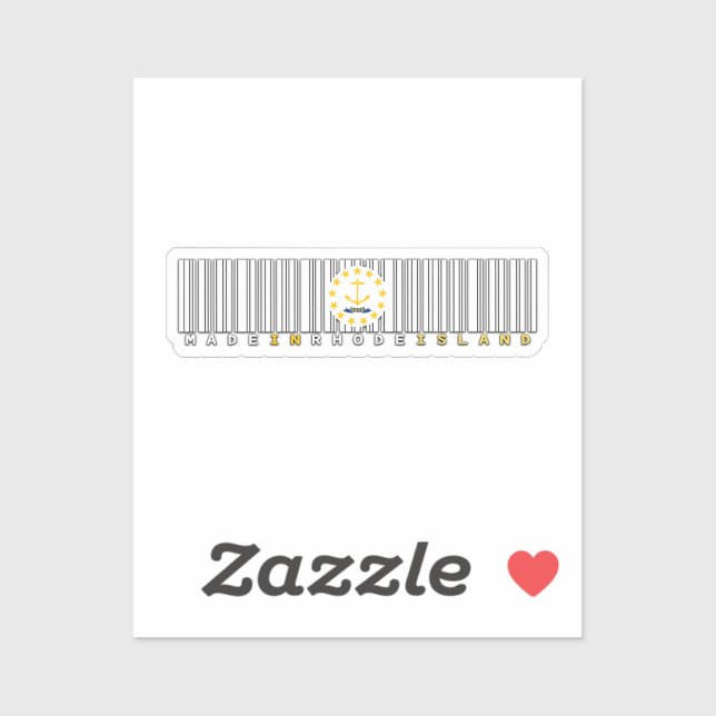Made in Rhode Island Barcode Flag State Pride (Sheet)