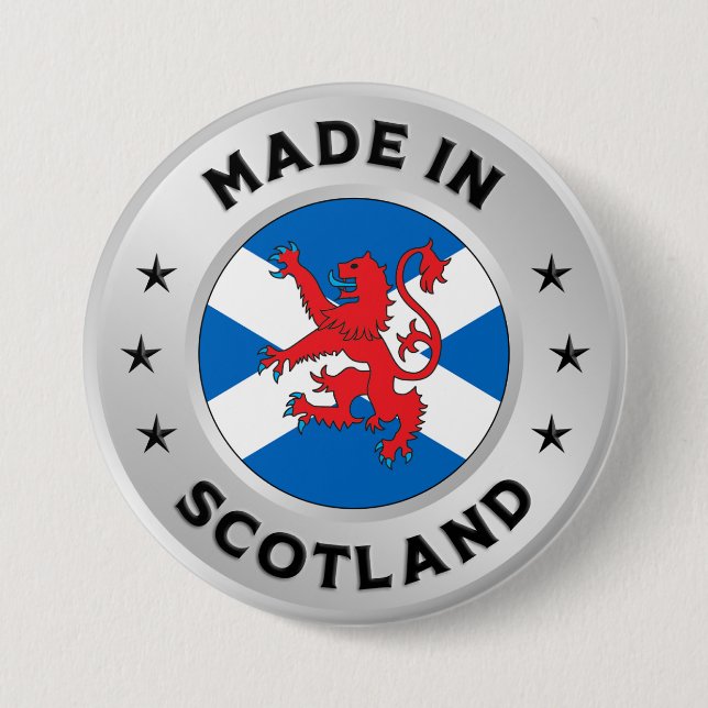 Made In Scotland 7.5 Cm Round Badge (Front)