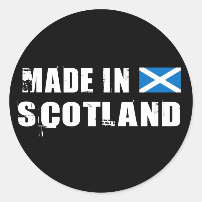 Made in Scotland Classic Round Sticker (Front)