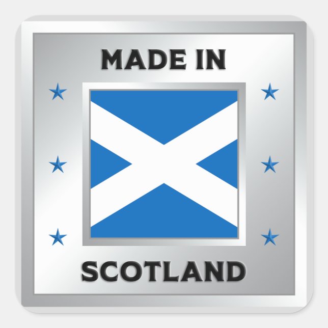 Made In Scotland Square Sticker (Front)