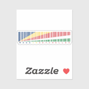 Made in Seychelles Barcode Flag Sticker