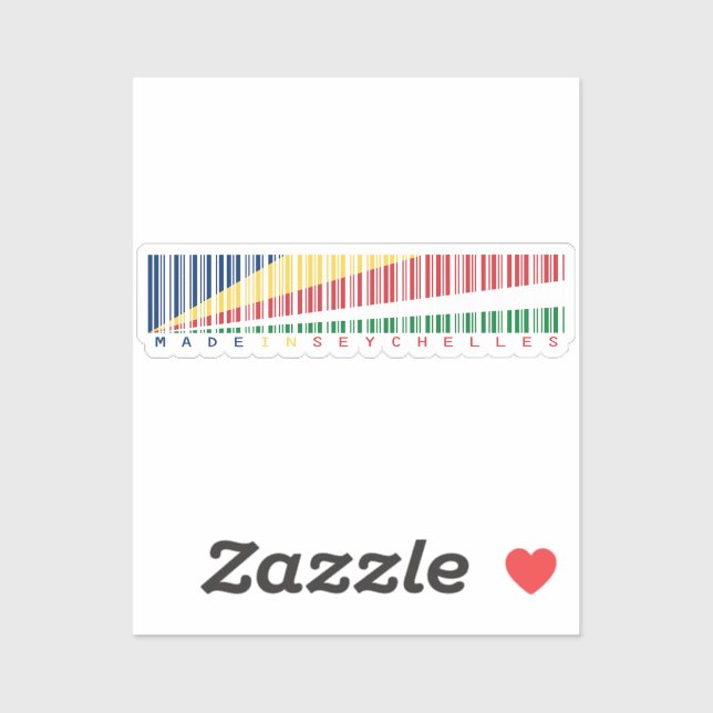 Made in Seychelles Barcode Flag Sticker (Sheet)