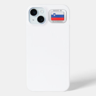 Made in Slovenia, silver badge with the national f iPhone 15 Mini Case