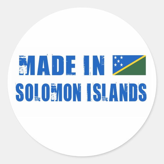 Made in Solomon Islands Classic Round Sticker (Front)