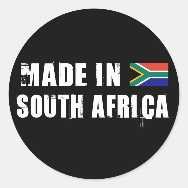 Made in South Africa Classic Round Sticker (Front)