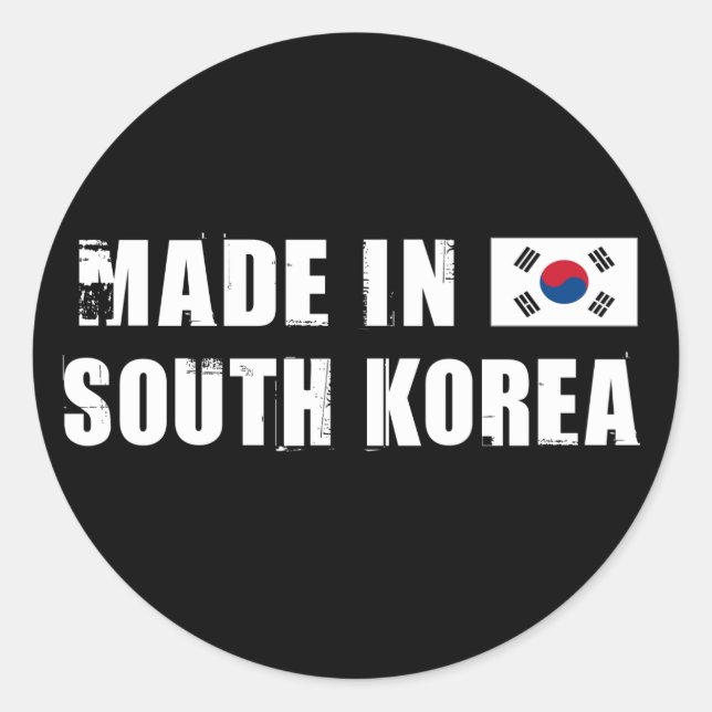 Made in South Korea Classic Round Sticker (Front)