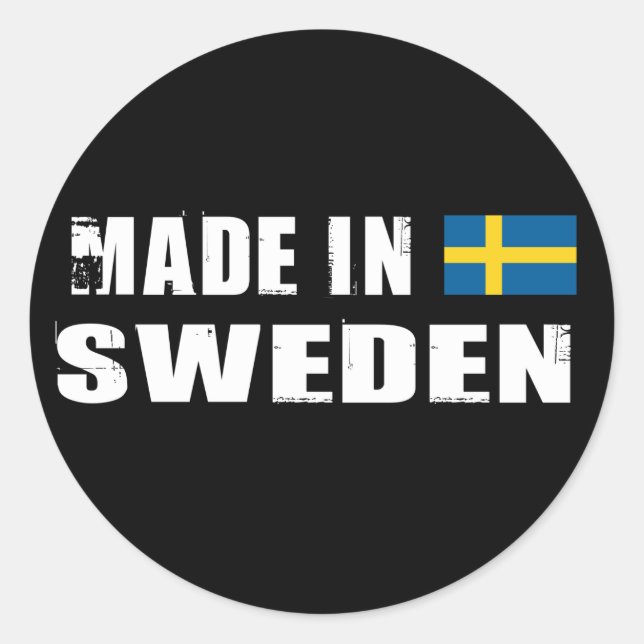 Made in Sweden Classic Round Sticker (Front)