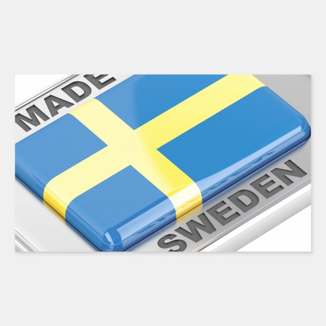 Made in Sweden Rectangular Sticker (Front)
