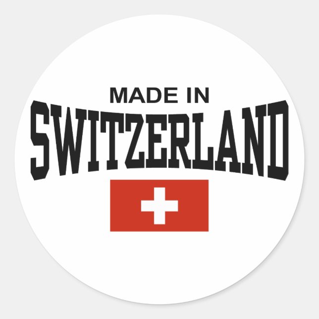 Made In Switzerland Classic Round Sticker (Front)