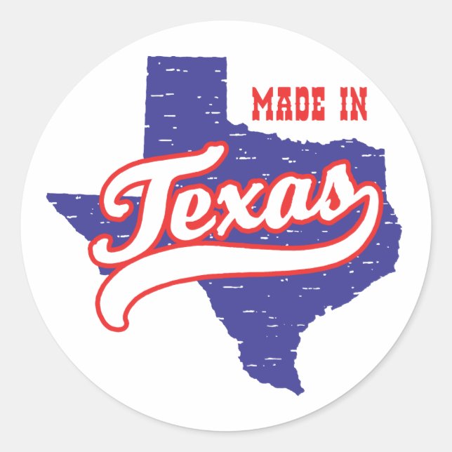 Made in Texas Classic Round Sticker (Front)