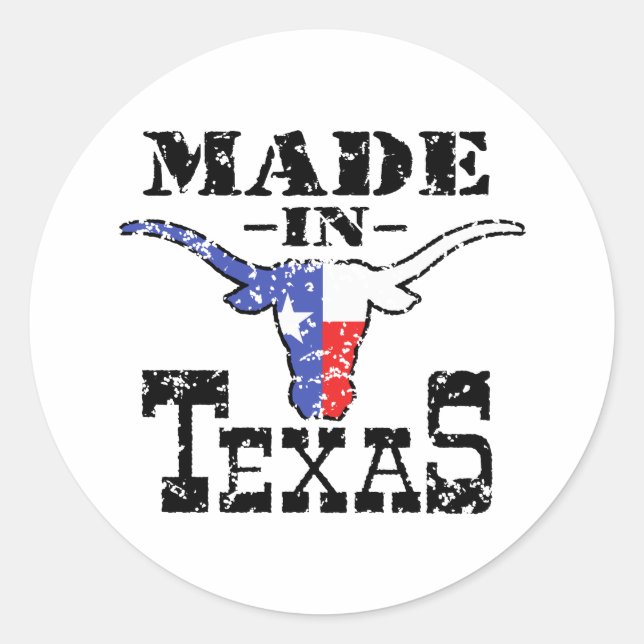 Made in Texas Classic Round Sticker (Front)