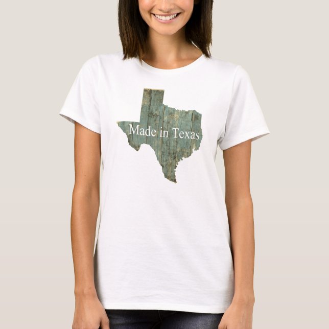 Made in Texas Rugged Blue Wood T-shirt (Front)