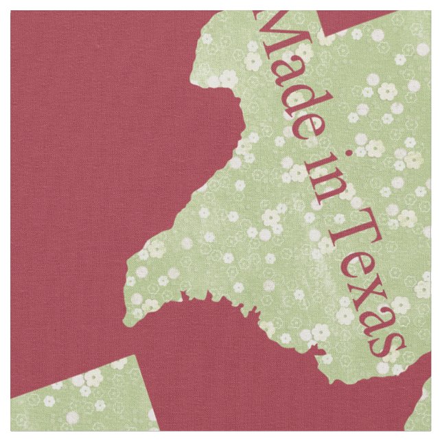 Made in Texas State Map Custom Fabric (Close Up)
