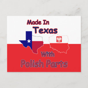 Made In Texas With Polish Parts Postcard