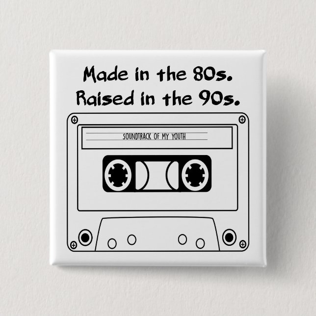 Made in the 80s 15 cm square badge (Front)