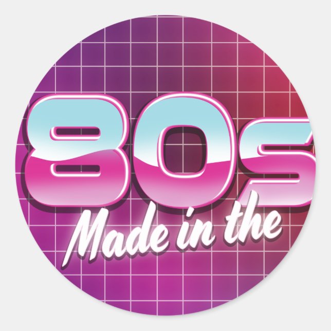Made in the 80s classic round sticker (Front)