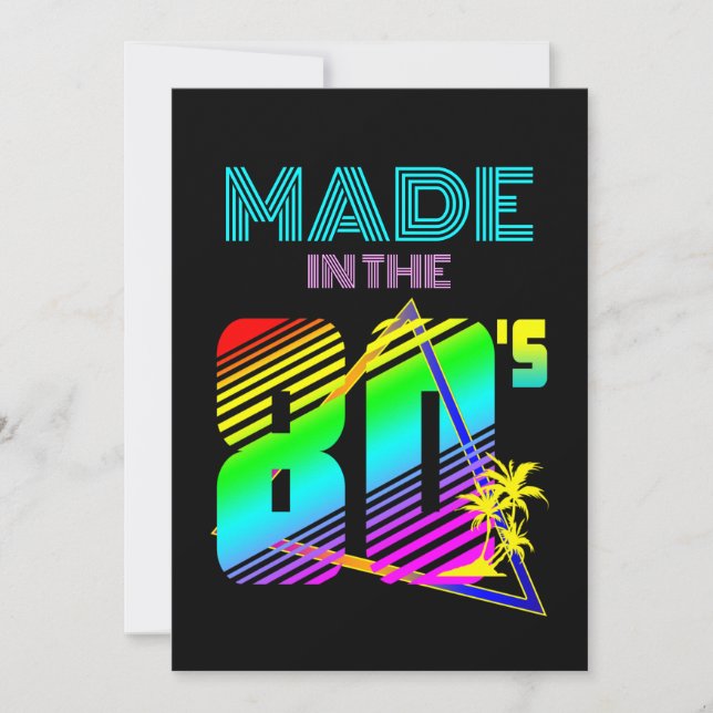 MADE IN THE 80'S COLORFUL NATURE INVITATION (Front)