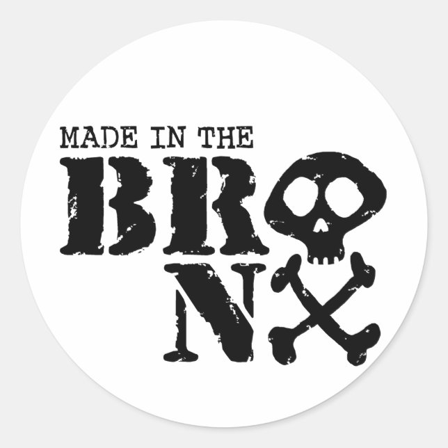 Made In The Bronx Classic Round Sticker (Front)