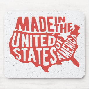 Made in the United States of America Typography Mouse Mat