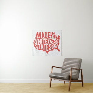 Made in the United States of America Typography Tapestry