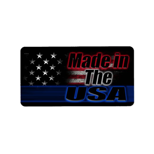 MADE IN THE USA American Flag Label (Front)