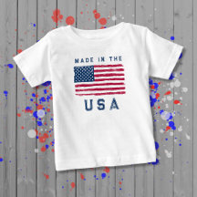 "Made in the USA"  (Blue Text) Vintage US Flag