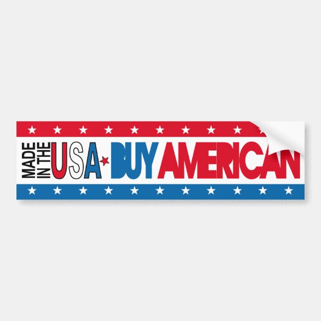 Made in the USA - Buy American Bumper Sticker (Front)