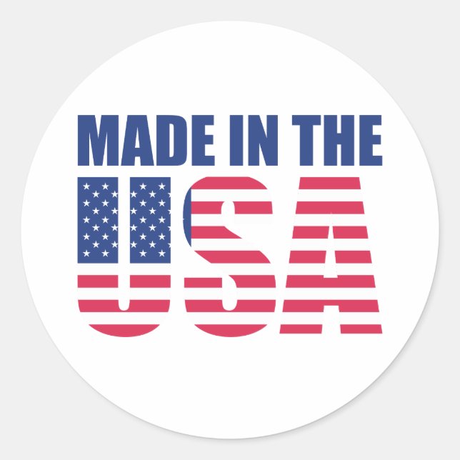 Made in the USA Classic Round Sticker (Front)