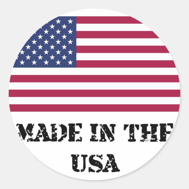 Made In The USA Classic Round Sticker (Front)