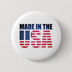 Made in the USA Flag 6 Cm Round Badge