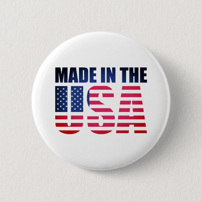Made in the USA Flag 6 Cm Round Badge (Front)
