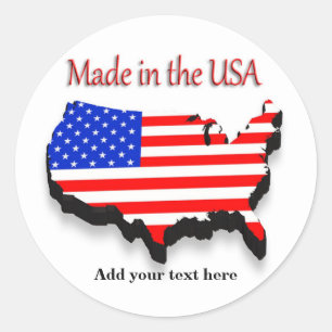 Made in the USA label stickers
