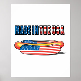 Made in the USA Patriotic Hot Dog Poster
